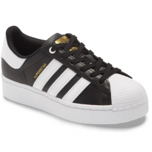 adidas Superstar 厚底金标黑白配贝壳头典藏版运动鞋，码全