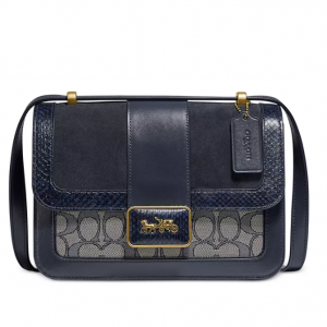 Extra 30% Off COACH Alie Shoulder Bag In Signature Jacquard With Snakeskin Detail @ Macy's
