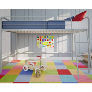 DHP Junior Loft Bed Frame With Ladder, Silver @ Amazon