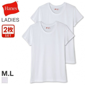 ヘインズクルーネック 半袖 Tシャツ インナー レディース 2枚組 HW5110 綿100％