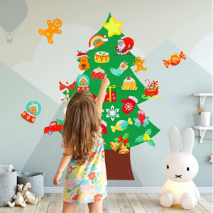 TOBEHIGHER 兒童DIY聖誕裝飾樹,35個配件 @ Amazon