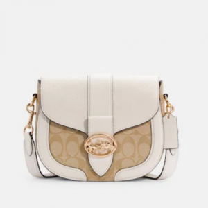 65% Off Coach Georgie Saddle Bag In Signature Canvas @ Coach Outlet	