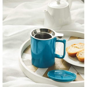 Sweese 206.107 Porcelain Tea Mug with Infuser and Lid - 14 OZ, Steel Blue @ Amazon