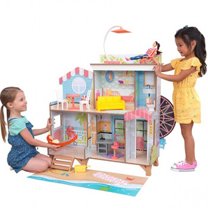 KidKraft 儿童海滩主题娃娃屋，背面是摩天轮 @ Amazon