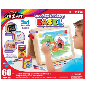 Cra-Z-Art 5-in-1 Portable Wooden Tabletop Art Easel with Chalkboard and Dry Erase Board @ Walmart 