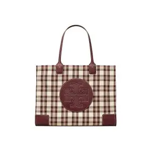 Saks Fifth Avenue官网精选Tory Burch Ella格纹托特包优惠！