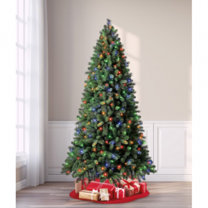 Holiday Time Pre-Lit Norwich Spruce Artificial Christmas Tree, Color-Changing Lights, 7.5'