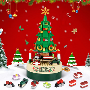 AOKESI 儿童圣诞树款拼搭音乐盒 (360颗粒) @ Amazon