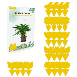 SHOPXOH 盆栽植物粘虫卡24张 @ Amazon