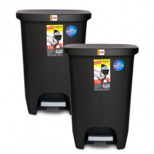 Glad 腳踏式廚房塑料垃圾桶 13加侖 2個裝 黑灰2色可選 @ Walmart