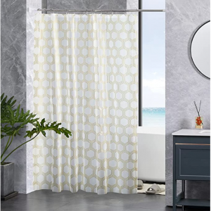 downluxe 防水浴帘 带12个金属挂钩 @ Amazon