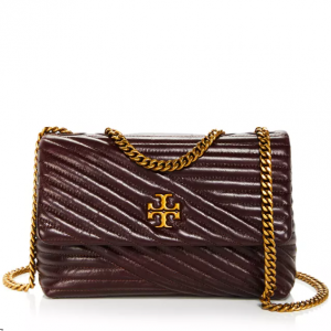 Bloomingdale's官网 Tory Burch Kira Chevron 酒红色链条斜挎单肩包7折热卖