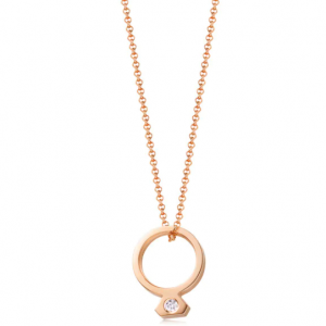 Chow Sang Sang Love Décodé 18K 玫瑰金钻石项链