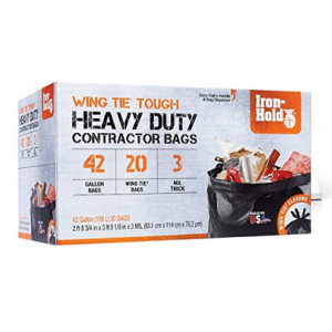 Iron-Hold 42 加仑超大加厚垃圾袋 搬家必备 20个装 @ Amazon