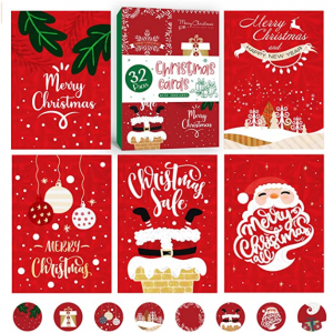 WAVEJOE 96Pcs Christmas Greeting Cards @ Amazon