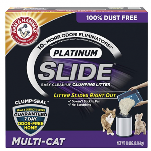 Arm & Hammer Platinum Slide Easy Clean-Up Clumping Cat Litter, 18 Pound @ Amazon	