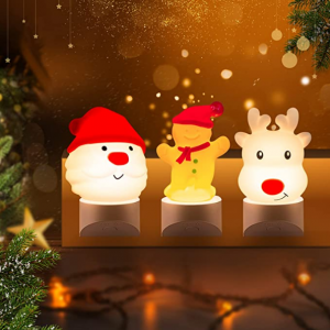JADENS 聖誕主題直插式小夜燈 可變色 3個裝 @ Amazon