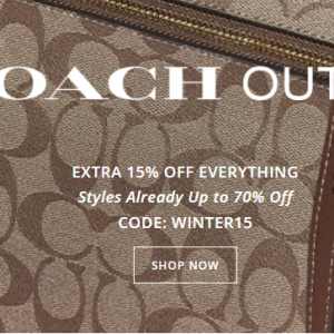 Shop Premium Outlets官網 Coach奧萊全場美包配飾等折上折促銷 