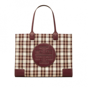 Saks Fifth Avenue官网精选Tory Burch Ella格纹托特包优惠！