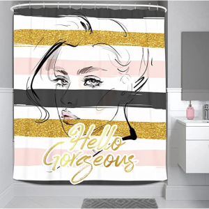 LIGHTINHOME 印花浴帘，带12只塑料挂钩，60Wx72H @ Amazon