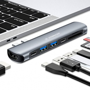 Amazon - VANMASS 7合1 雷电3扩展坞 支持4K@60Hz 100W PD，5折