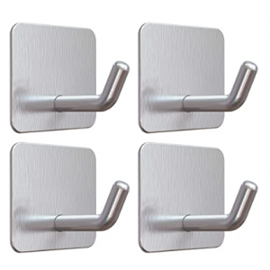 VIS'V 不锈钢防水自粘挂钩 4个装 浴室可用 @ Amazon