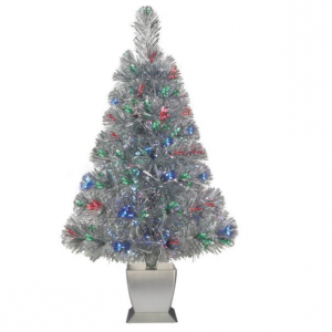 Holiday Time Tinsel Fiber Optic Concord Christmas Tree 32 inch @ Walmart