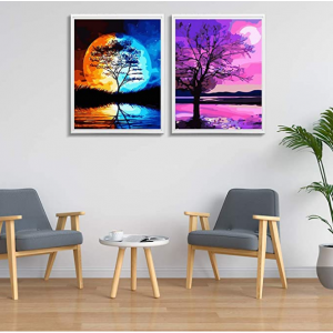 Ukontagood DIY 数字油画组合 树影婆娑主题 2件16x20" @ Amazon