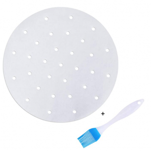 Homyplaza 未漂白空气炸锅垫纸、蒸笼纸 7.5" 200张 送硅胶刷 @ Amazon