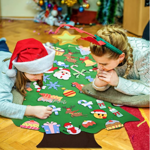 TOBEHIGHER 3.5 FT DIY Felt Christmas Tree Set for Toddlers Kids，38pcs @ Amazon