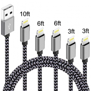 Amazon - 4条入 iPhone Apple 认证编织尼龙快速充电线 6折