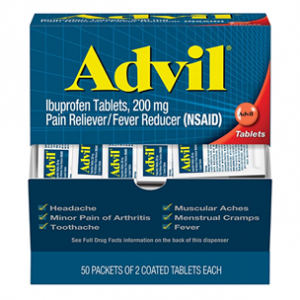 Advil Pain Reliever and Fever Reducer, Ibuprofen 200mg, 100 Coated Table @ Amazon