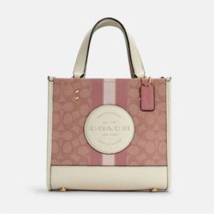 50% Off Coach Dempsey Tote 22 In Signature Jacquard With Coach Patch And Heart Charm