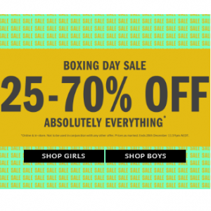 Boxing Day Sale - 25-70% Off Everything @ Clarks AU 