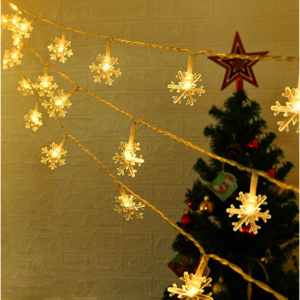 ANJAYLIA 圣诞灯雪花串灯 20 英尺 @ Amazon