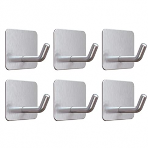 VIS'V 不锈钢防水自粘挂钩 6个装 浴室可用 @ Amazon