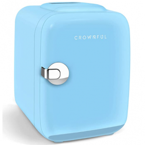 CROWNFUL Mini Fridge, 4 Liter/6 Can Portable Cooler and Warmer Personal Refrigerator @ Amazon
