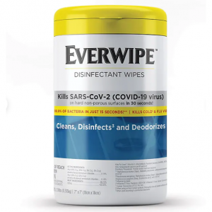 Everwipe 消毒湿巾，柠檬香味，1 罐/75 片湿巾 (W-101075)