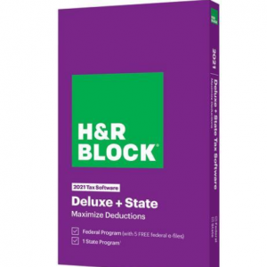 H&R BLOCK Tax Software Deluxe + State 2021 - Key Card