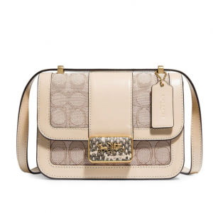 50% Off COACH Alie Signature Jacquard, Leather & Snakeskin Crossbody Bag @ Saks Fifth Avenue