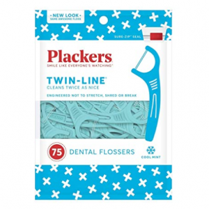 Plackers TwinLine Dental Floss Picks, Green, Mint, 75 Count @ Amazon