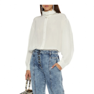 IRO Malaca silk crepe de 高领衬衣