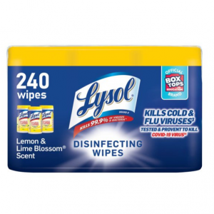 Lysol Disinfecting Wipes, Lemon & Lime Blossom, 240ct (3X80ct)  @ Walmart