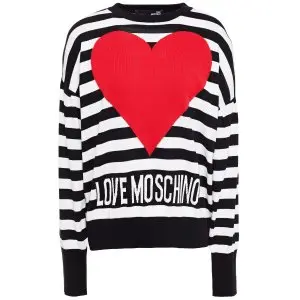 55% Off Love Moschino Intarsia Cotton Sweater Sale @ THE OUTNET