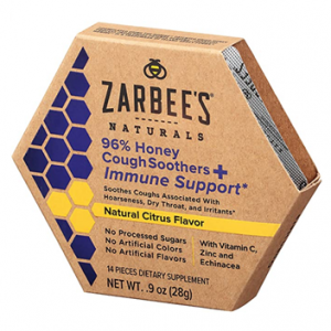 Zarbee's Naturals 96% Honey Cough Soothers + Immune Support, 14 Count @ Amazon
