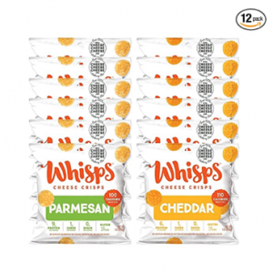Whisps Cheese Crisps - Parmesan & Cheddar Cheese Snacks, Variety, 0.63 Oz (Pack of 12) @ Amazon