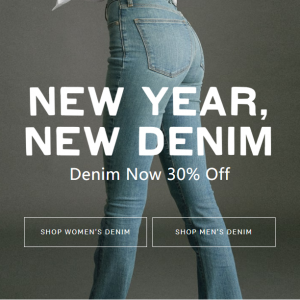 New Year, New Demin - 30% Off Men's & Women's Denim @ Lucky Brand