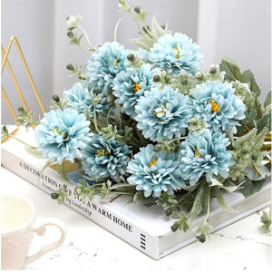 THE BLOOM TIMES 6 Bundles Silk Flowers Artificial for Decoration @ Amazon