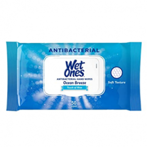Wet Ones Antibacterial Hand Wipes, Ocean Breeze, 50 Count @ Amazon