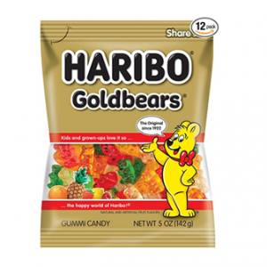 Haribo Gummi Candy, Goldbears Gummi Candy, 5 oz Bags (Pack of 12) @ Amazon